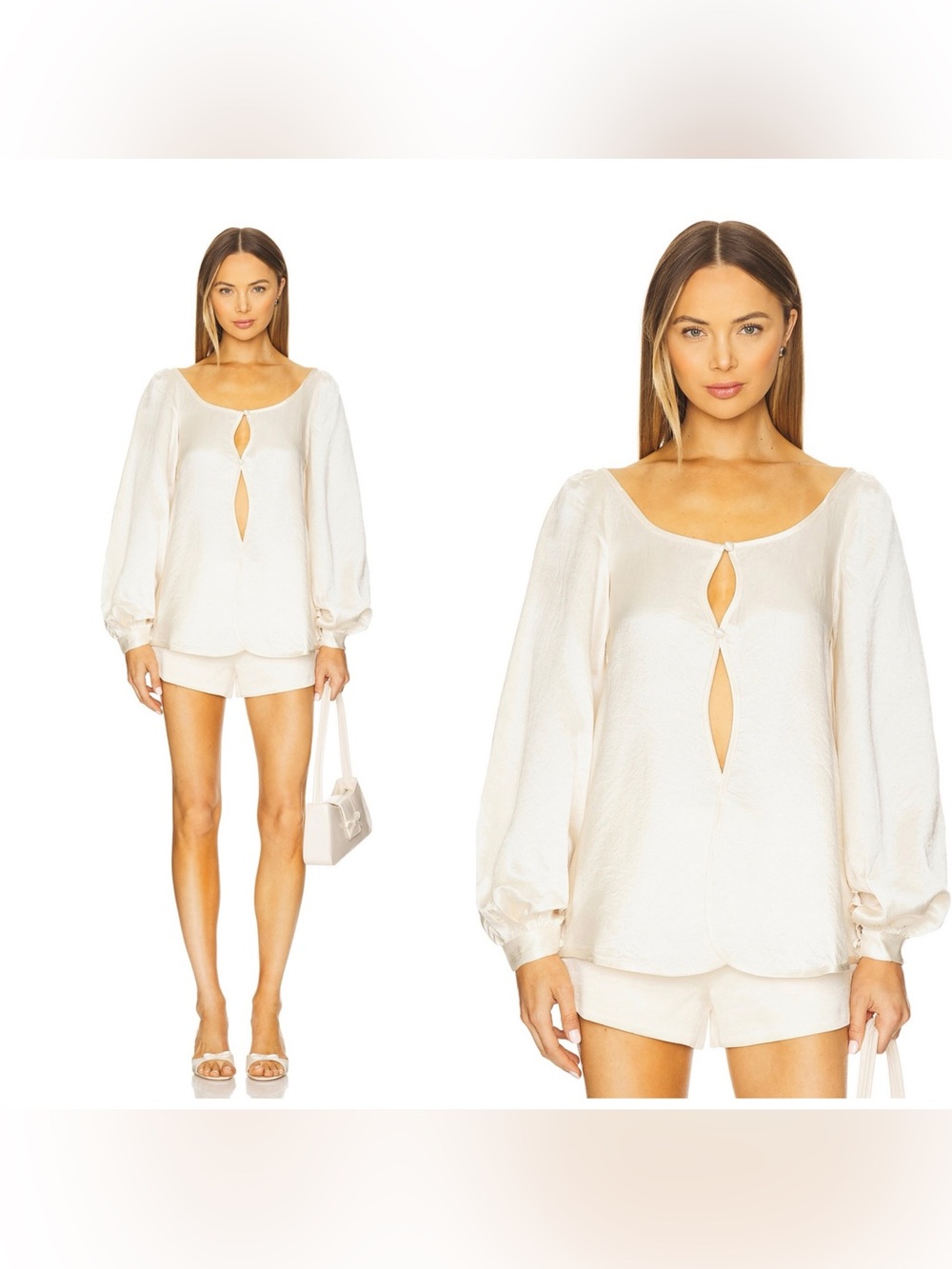 NWT Bubish Penelope Curved Blouse in Ivory